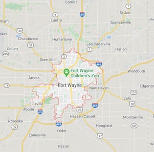 Fort Wayne, Indiana Map