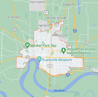 Evansville, Indiana Map