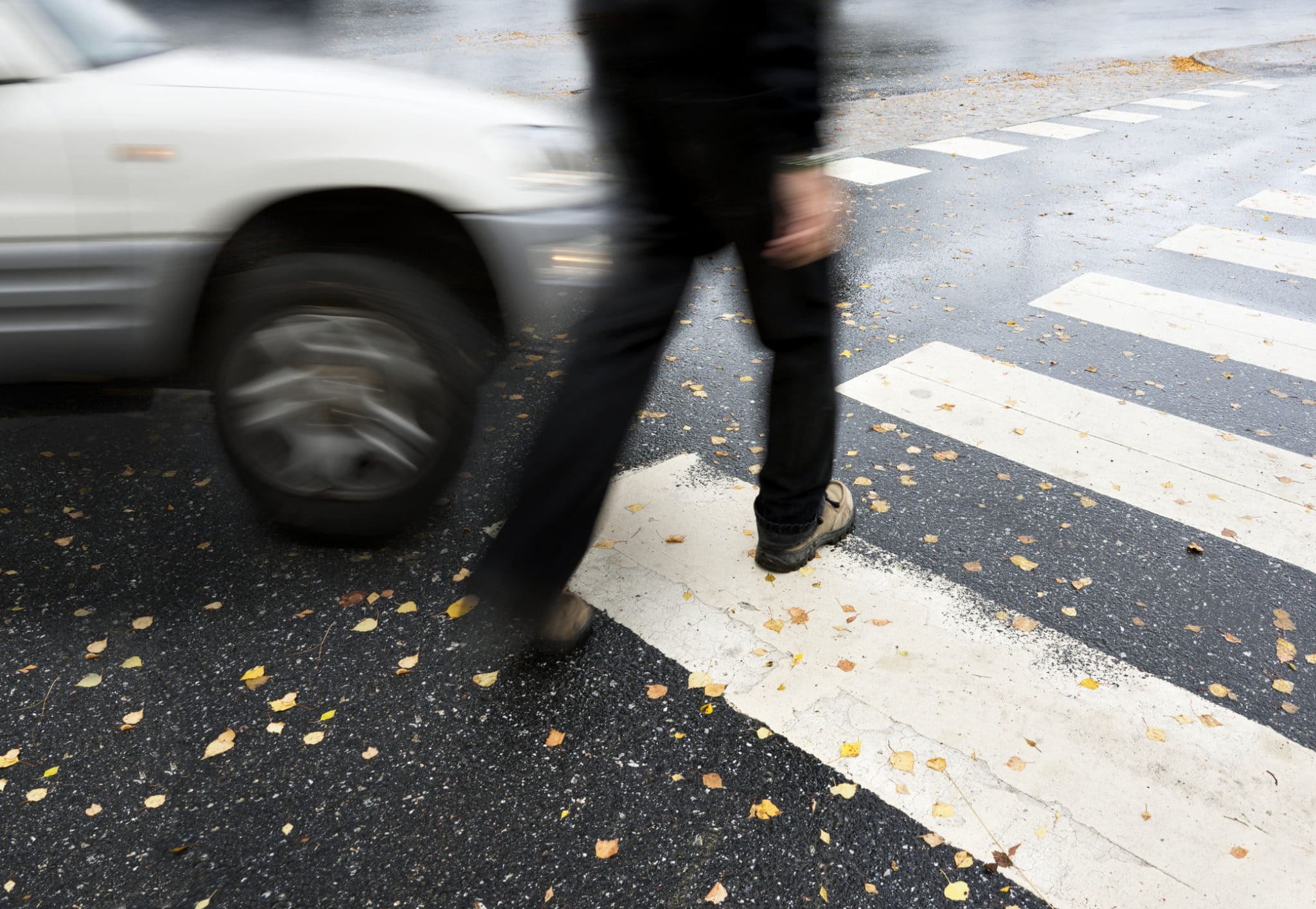 pedestrian crossing an intersection