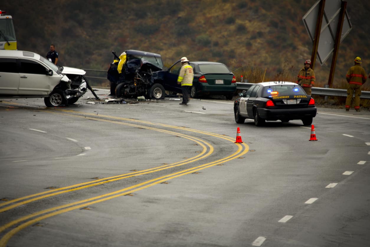 accident on side of the road