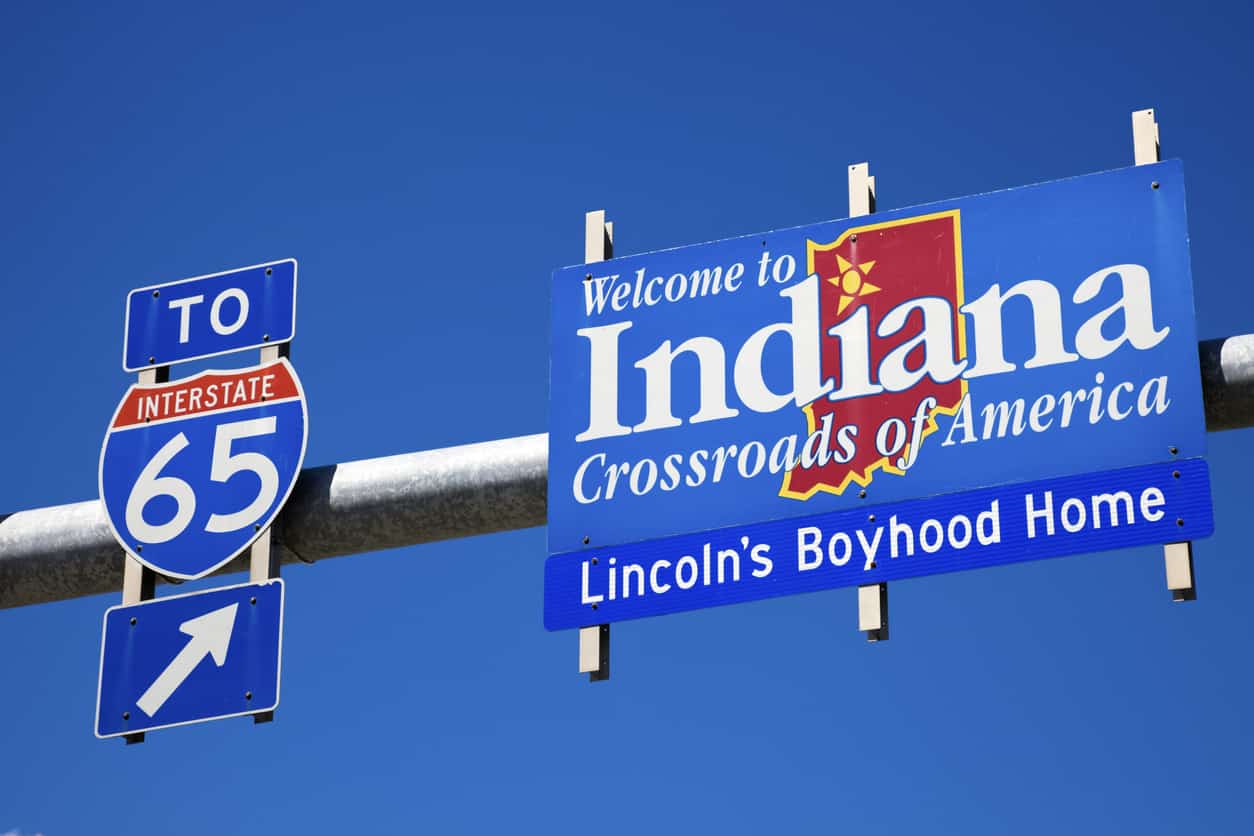 Welcome to Indiana sign