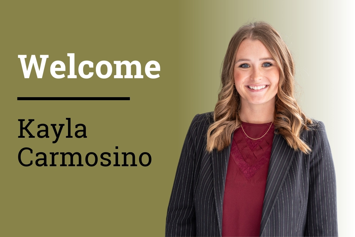 Kayla Carmosino with text that reads "Welcome Kayla Carmosino"