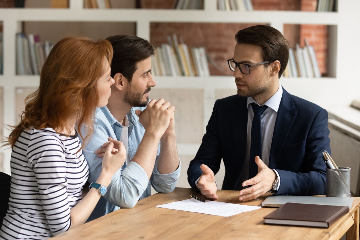 Professional Lawyer Talking to Potential Clients