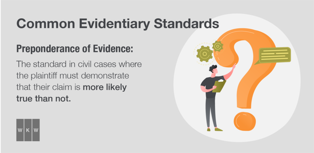 preponderance of evidence illustrated graphic